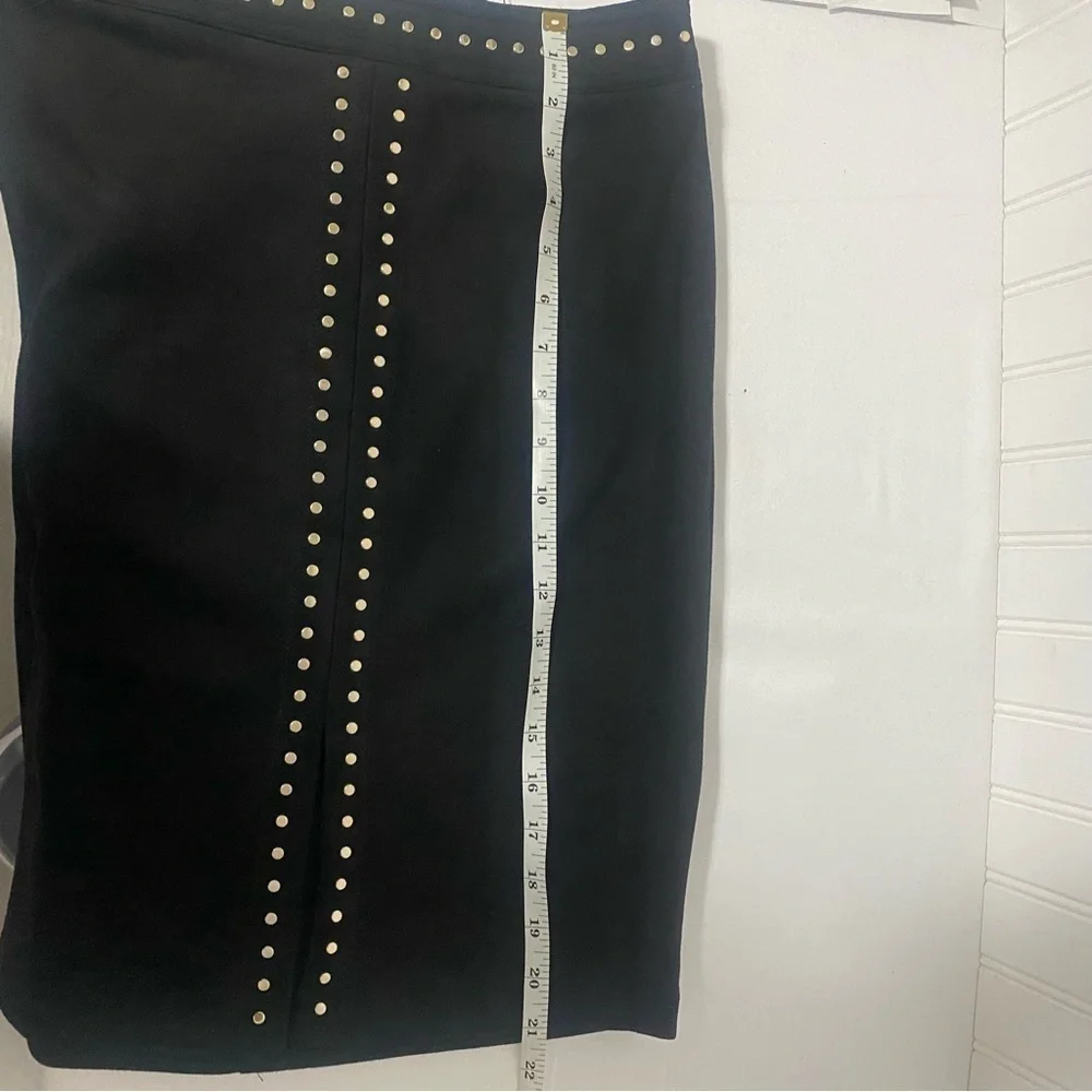 Catherine Malandrino Women’s Faux Leather with Gold Sequins Pencil Skirt Size 2